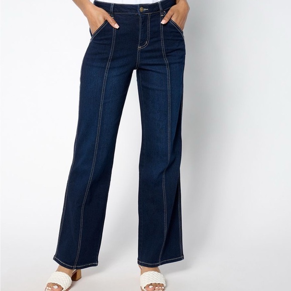 Belle by Kim Gravel Triple Luxe Seamed Trouser Jean 18 petite - Picture 1 of 3